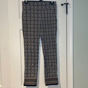Joe B Women’s Black White Tan Patterned Cropped Pants